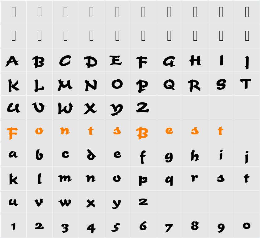 230-CAI978 Character Map