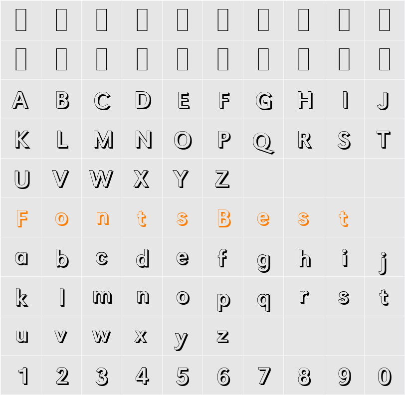 GroteskSh Character Map