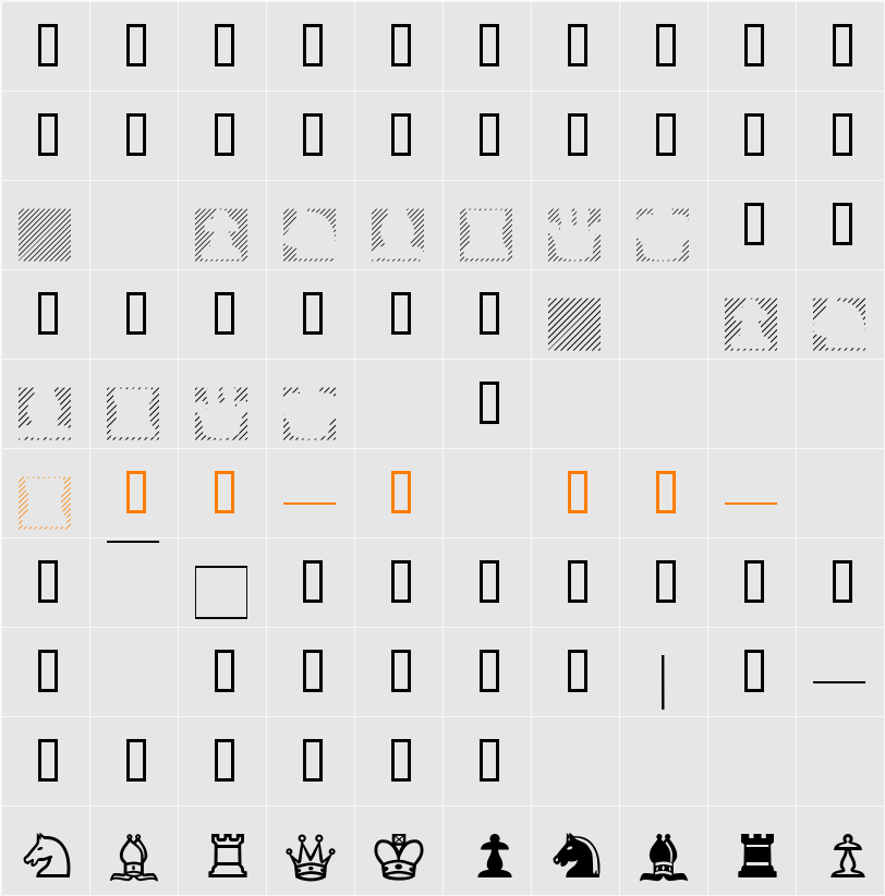 XLastMinuteChess Character Map