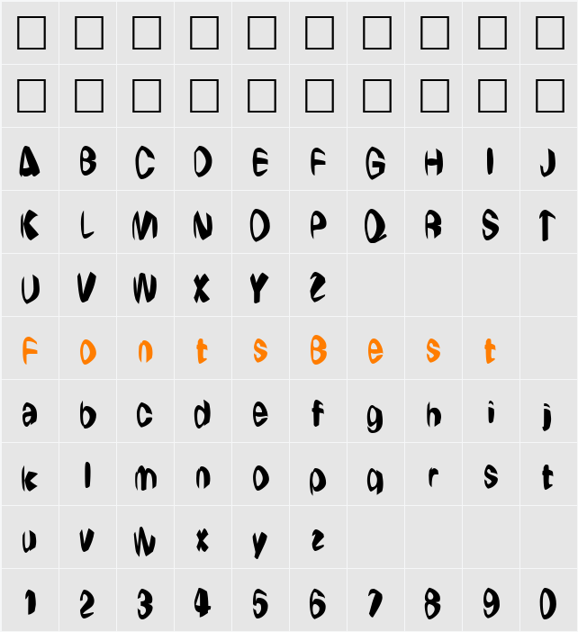WeirdoCrunched Character Map