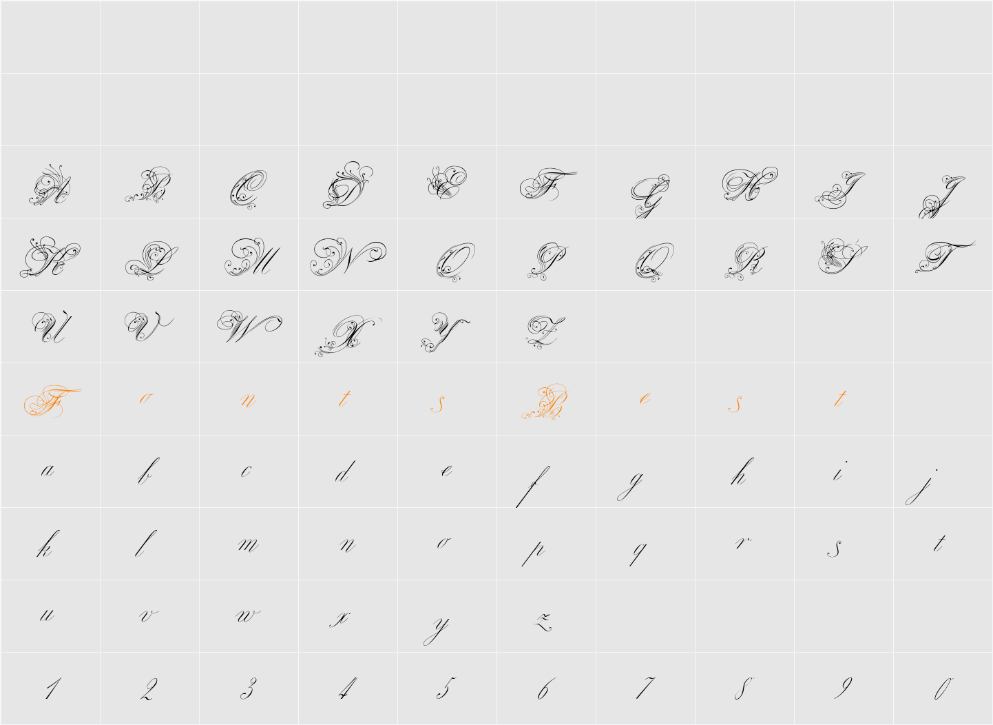RoyalClassic xPDF Character Map