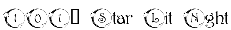 101! Star Lit Nght Font Image