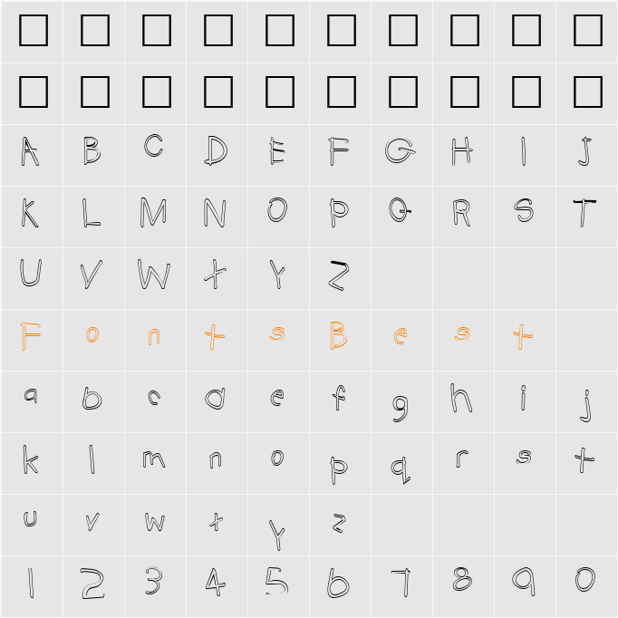 FZ HAND 22 HOLLOW Character Map