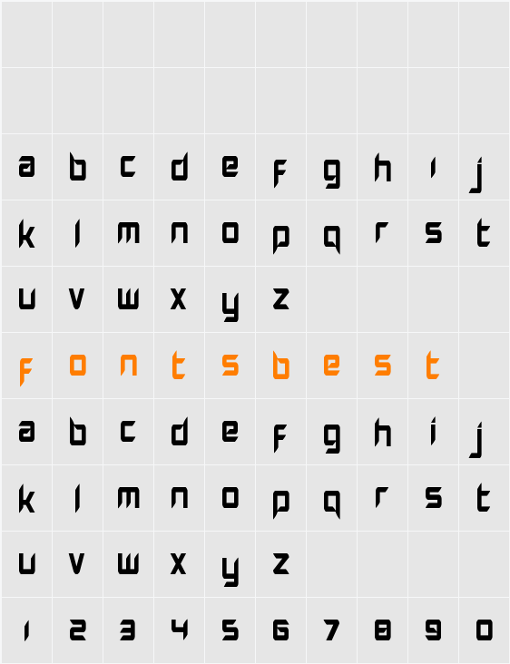 Hollow Point Condensed Character Map