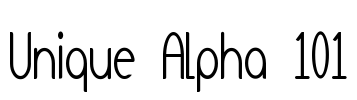 Unique Alpha 101 Font Image