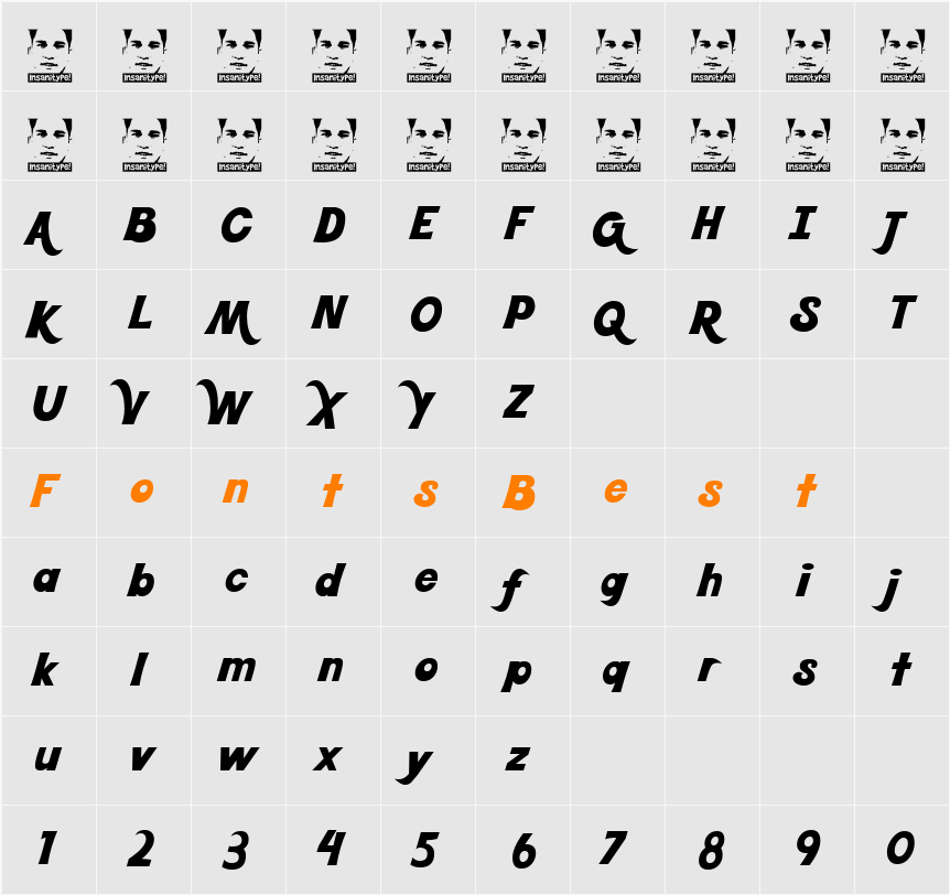 Kool Beans Character Map