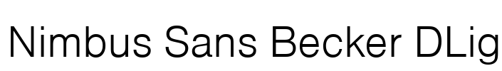 Nimbus Sans Becker DLig Font Image