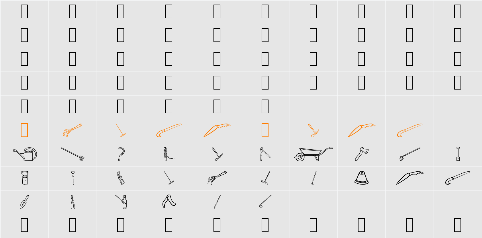Little Gardener Character Map
