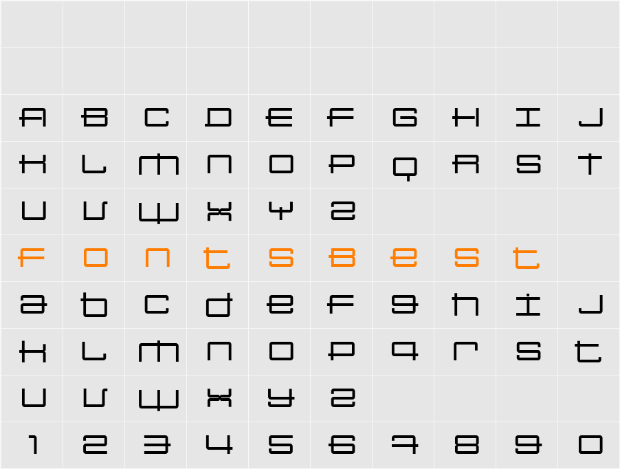 SansBroadway Character Map