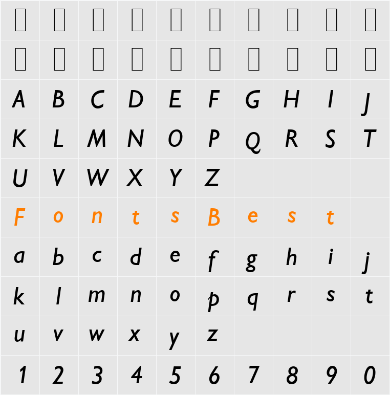 Gibson Character Map