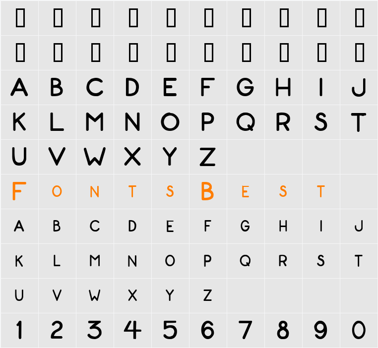 ZonoToon Character Map
