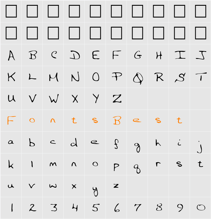 LEHN057 Character Map