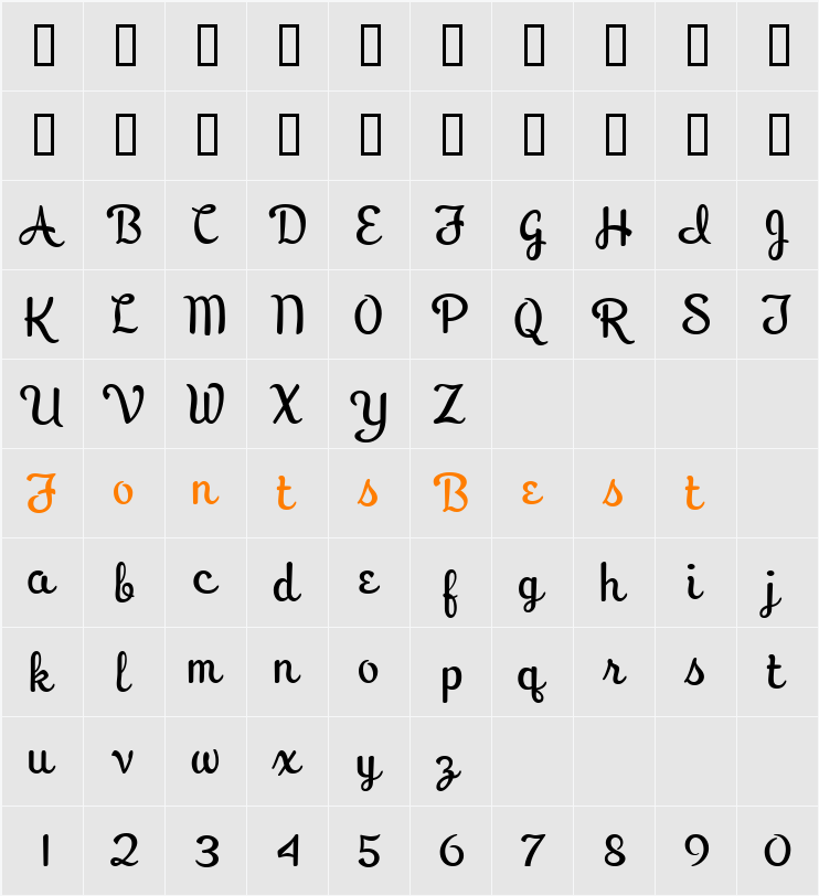 PeregroyJF Character Map