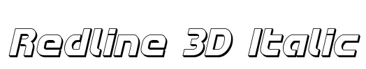 Redline 3D Italic Font Image