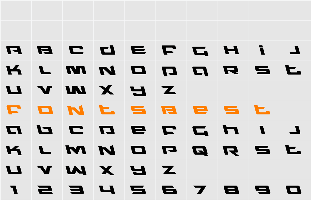 Northstar Leftalic Character Map