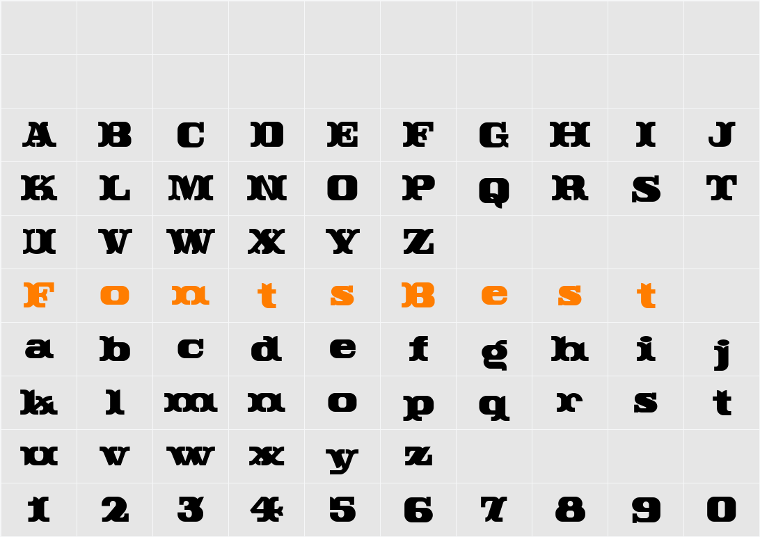Rutin Tutin NF Character Map