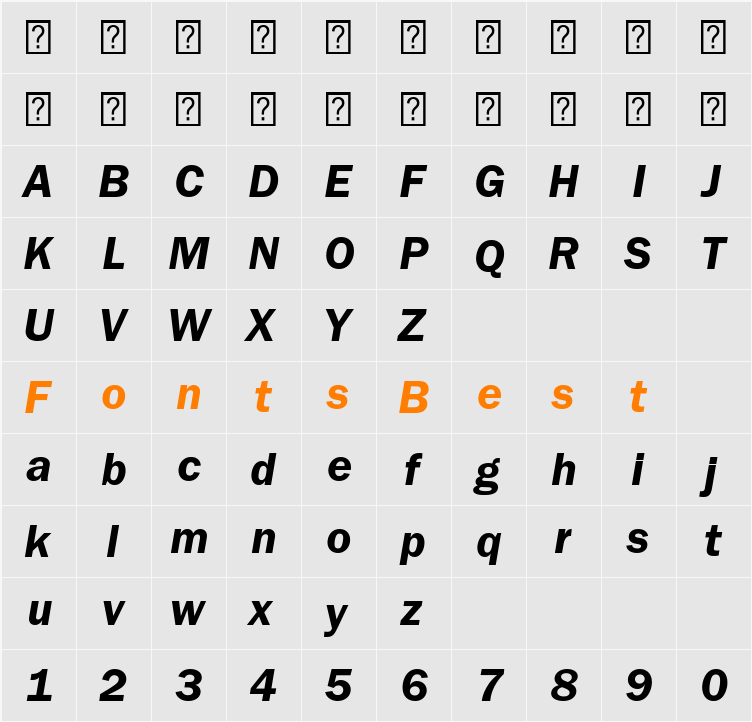 ITCFranklinGothic LT Com DmIt Character Map