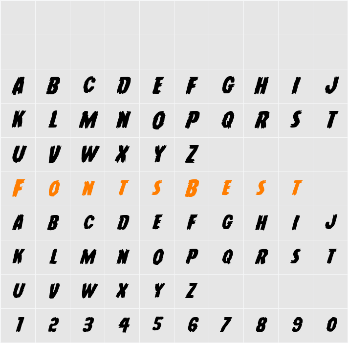 Young Frankenstein Expanded Italic Character Map