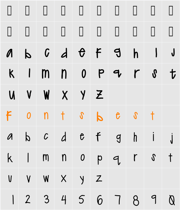erinregular Character Map