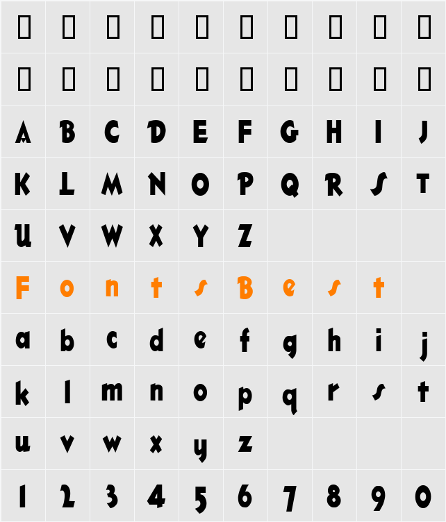 OleCondensed Character Map