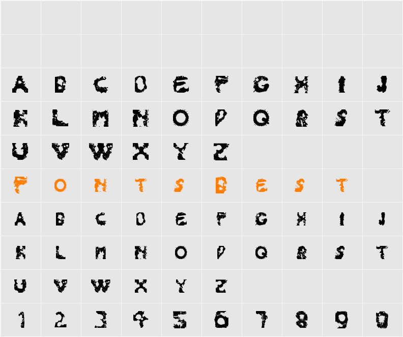 Splash 180 Character Map