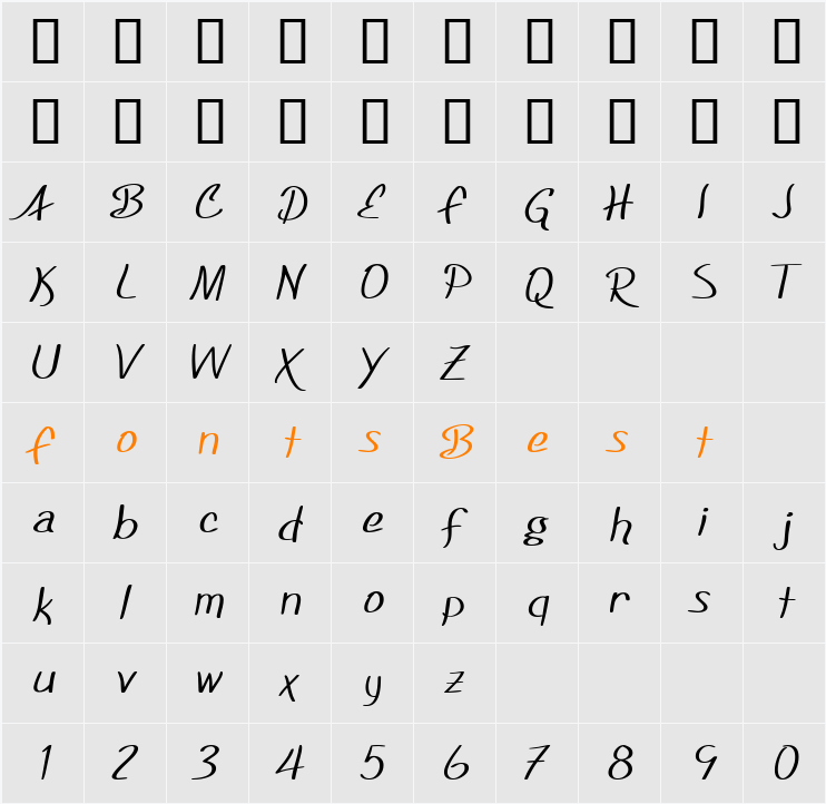SF Foxboro Script Extended Character Map