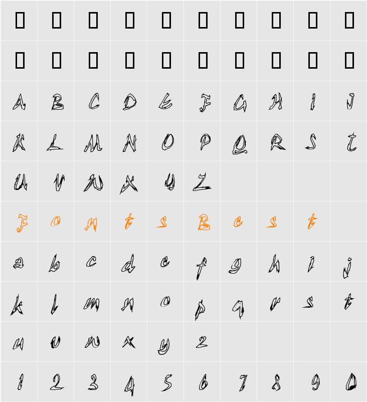 TornUpAndLovingIt Character Map