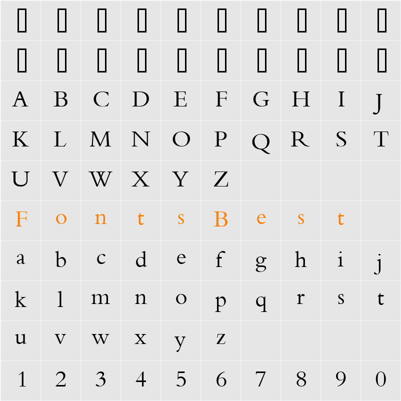 New Uyghur Font 006 Character Map