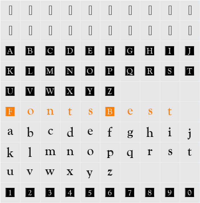 GoudyHanIniD Character Map