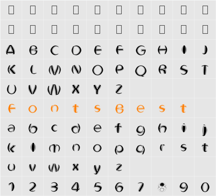 Obtunde Bold Character Map