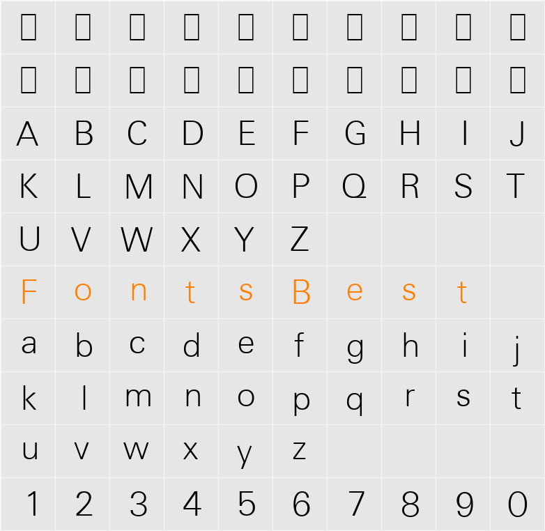 Ultimate-Serial-ExtraLight Character Map
