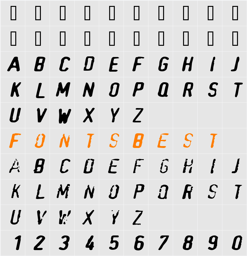Top SecretExtended Character Map