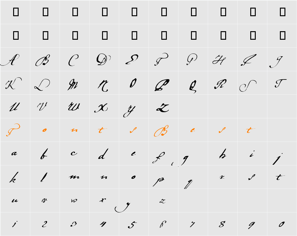 LaDanse Character Map