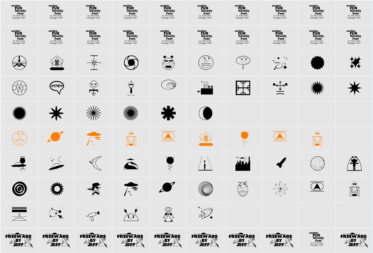 Outer Space JL Character Map