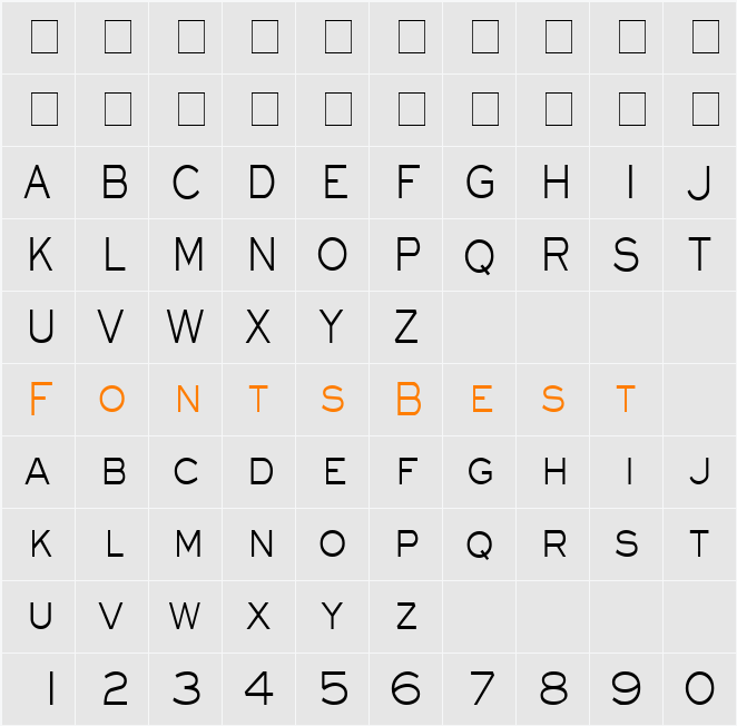 Eye glass Thin Character Map