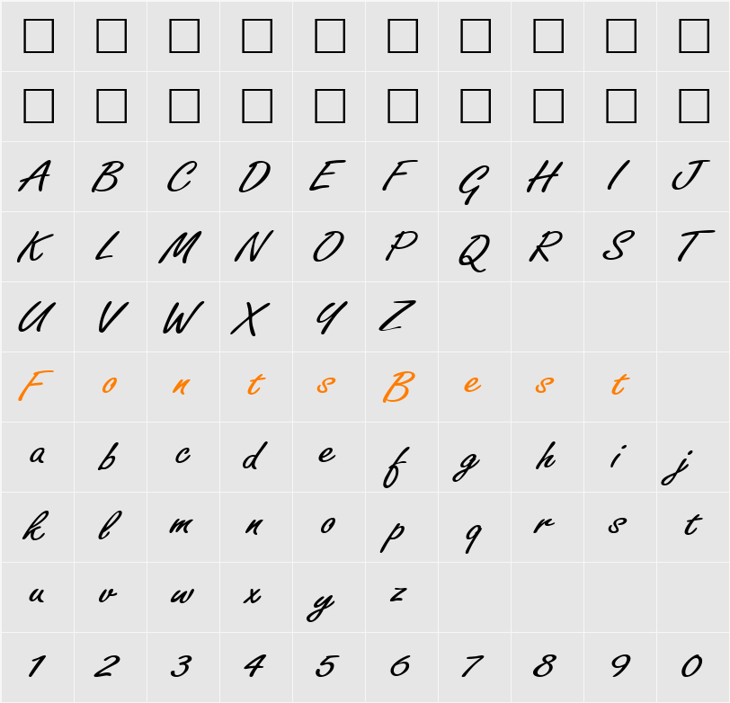 FreelanceAllegro Character Map