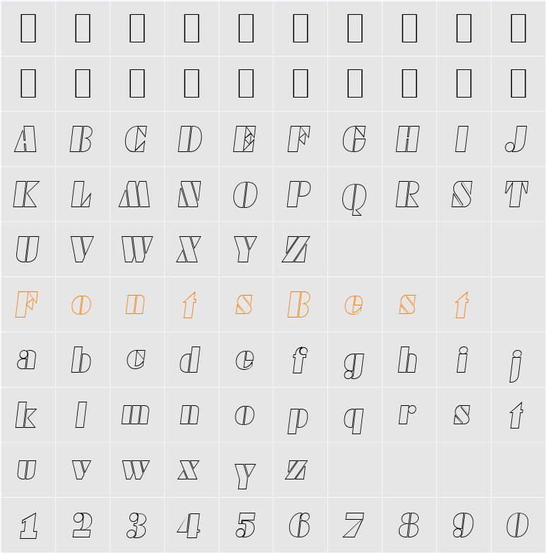 WendyBeckerOutline Character Map