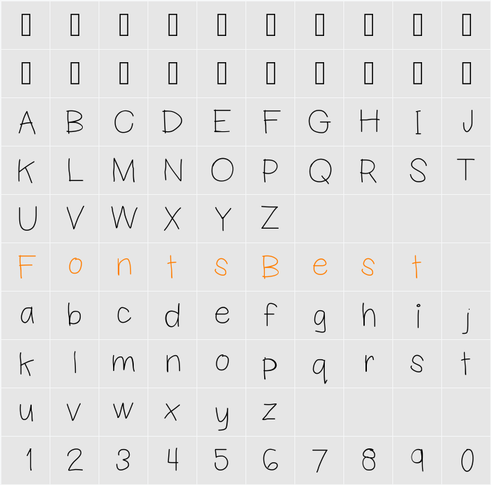 HelloPicasso Character Map