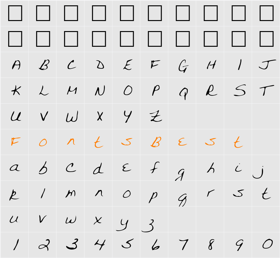 LEHN094 Character Map