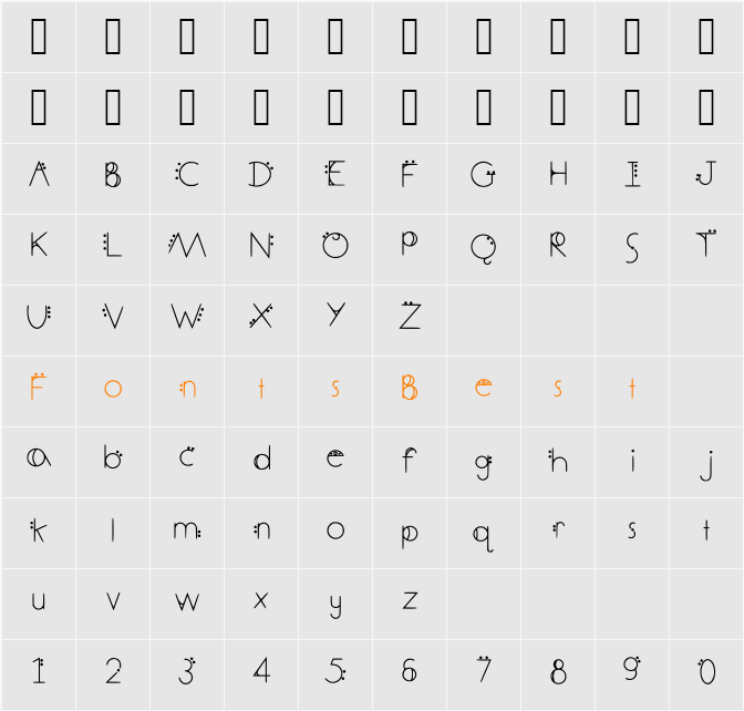 December Deco Character Map