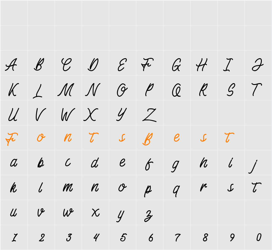 Kadisoka Monoline Character Map