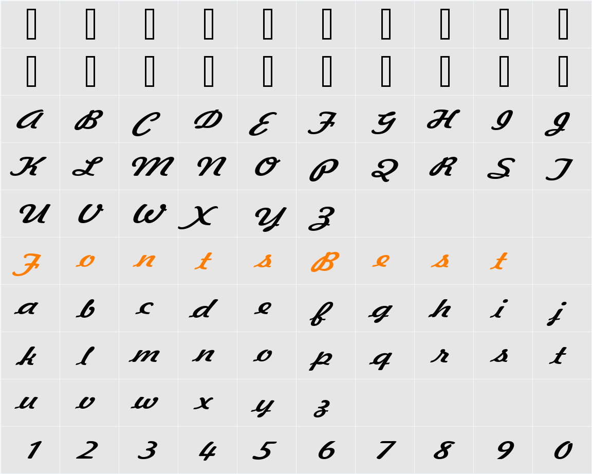 Jott 43 Extended Character Map