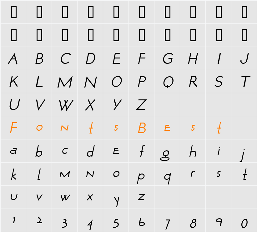 Wurker Character Map