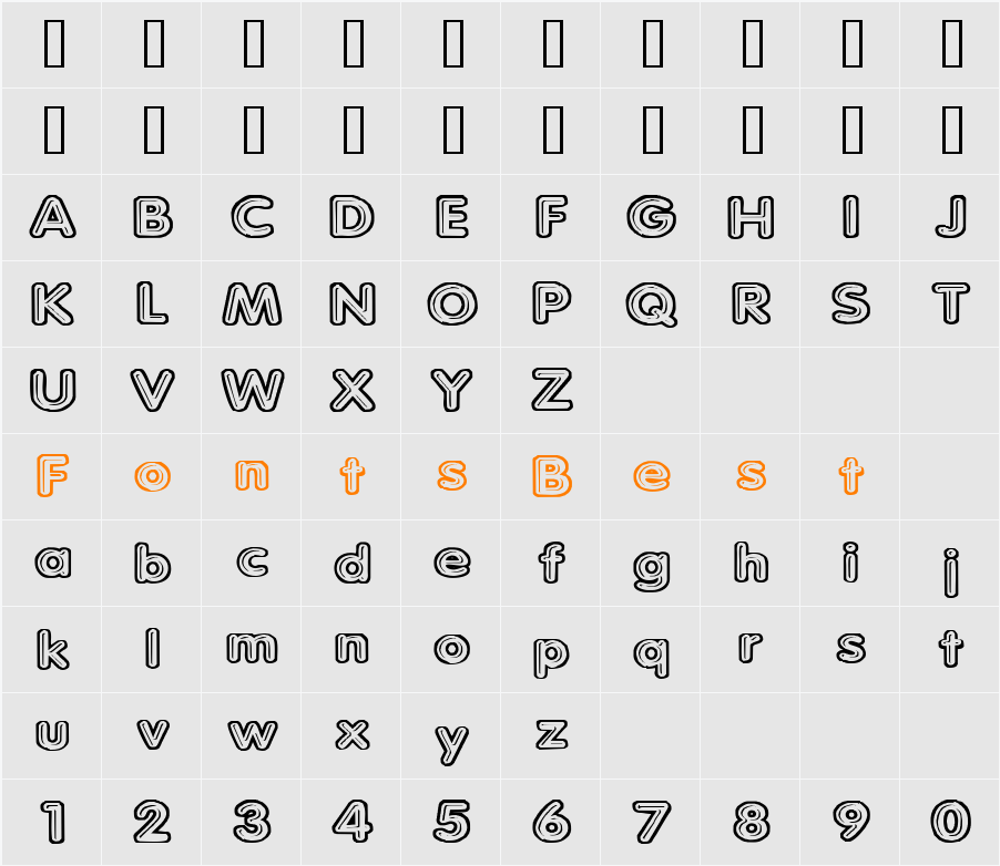 Parkvane Character Map