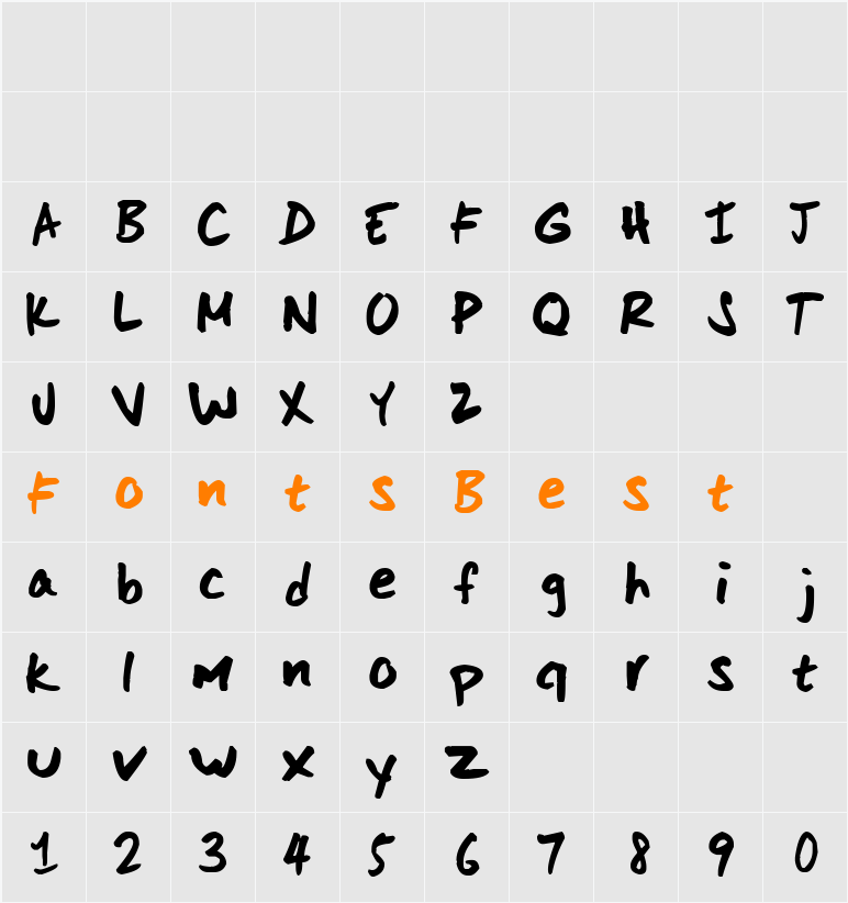 Scoder Hand Character Map
