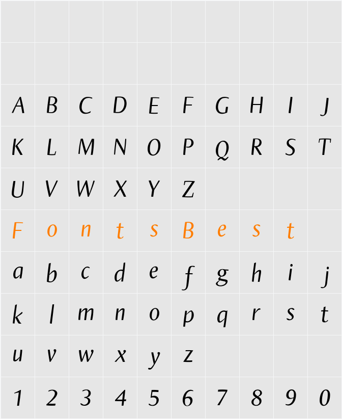 OliJoSans Character Map
