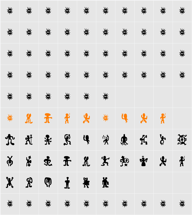 number one Character Map