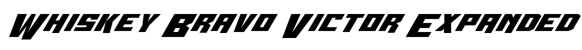 Whiskey Bravo Victor Expanded Font Image
