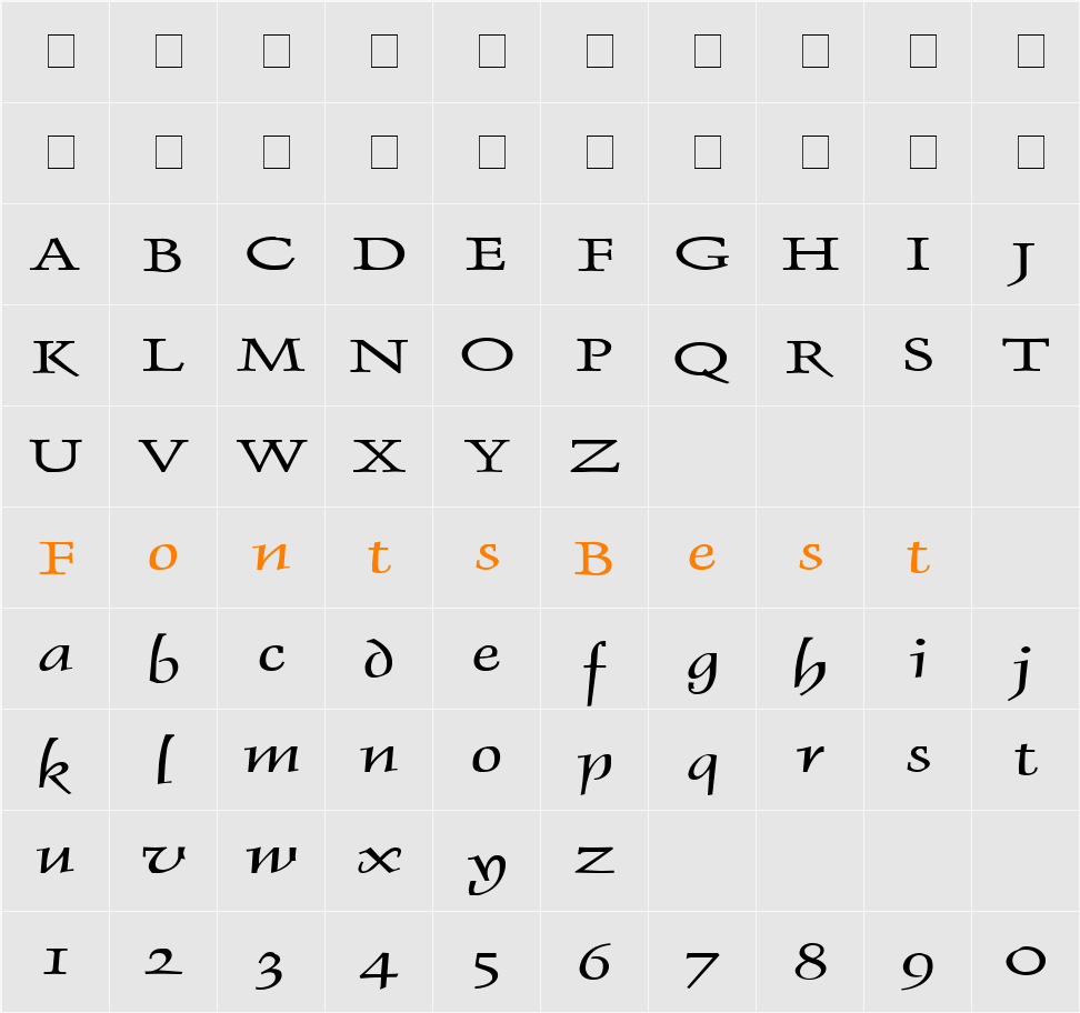 Dolphin Extended Character Map