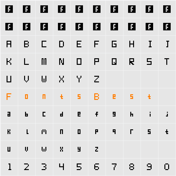 Pixur Character Map